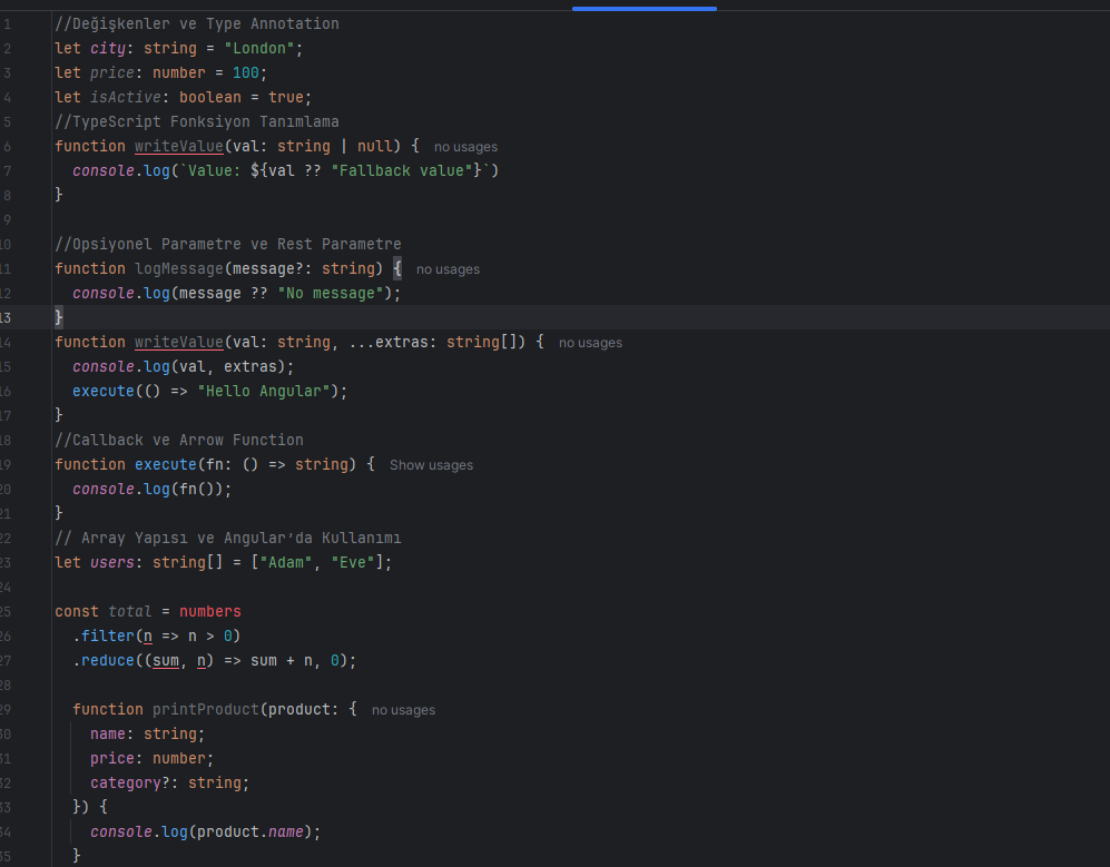 Angular TypeScript temel rehber