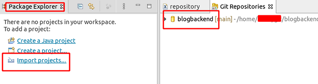 Eclipse Import Projects ekranı