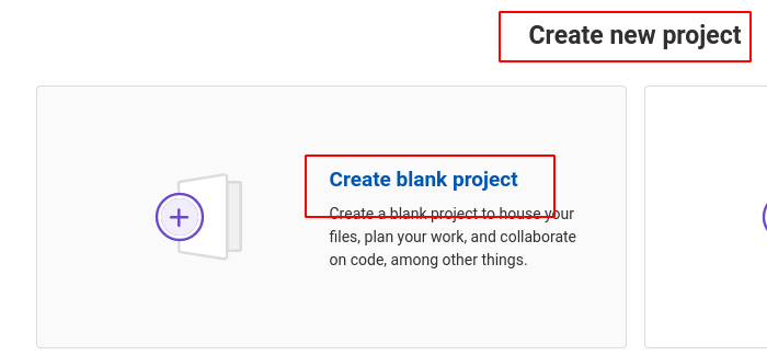 Gitlab Yeni Proje Oluştur