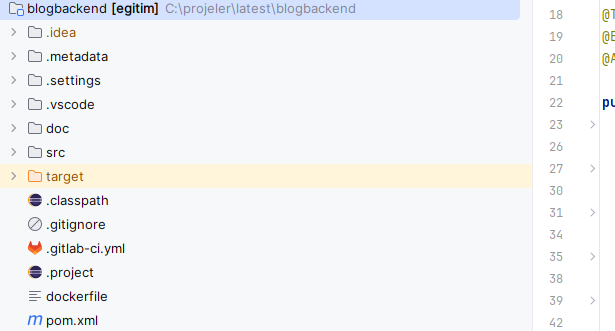 Spring project folder