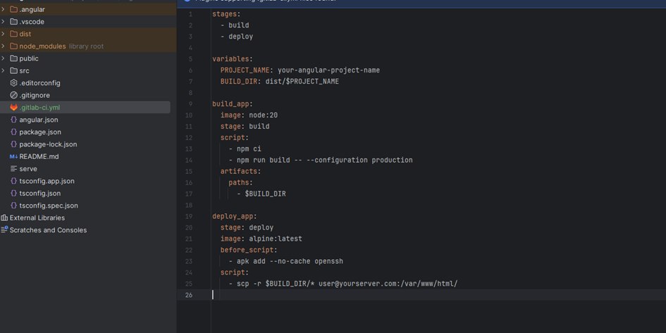 .gitlab-ci.yml yapılandırması