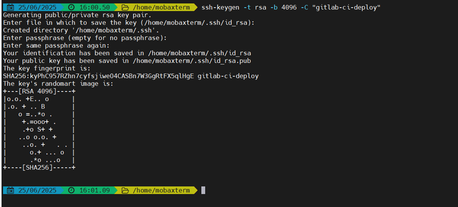 ssh-keygen komutu ve çıktısı