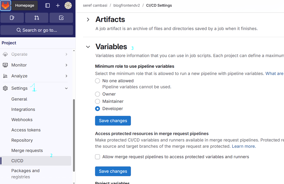 GitLab'da SSH değişkeni ayarlama